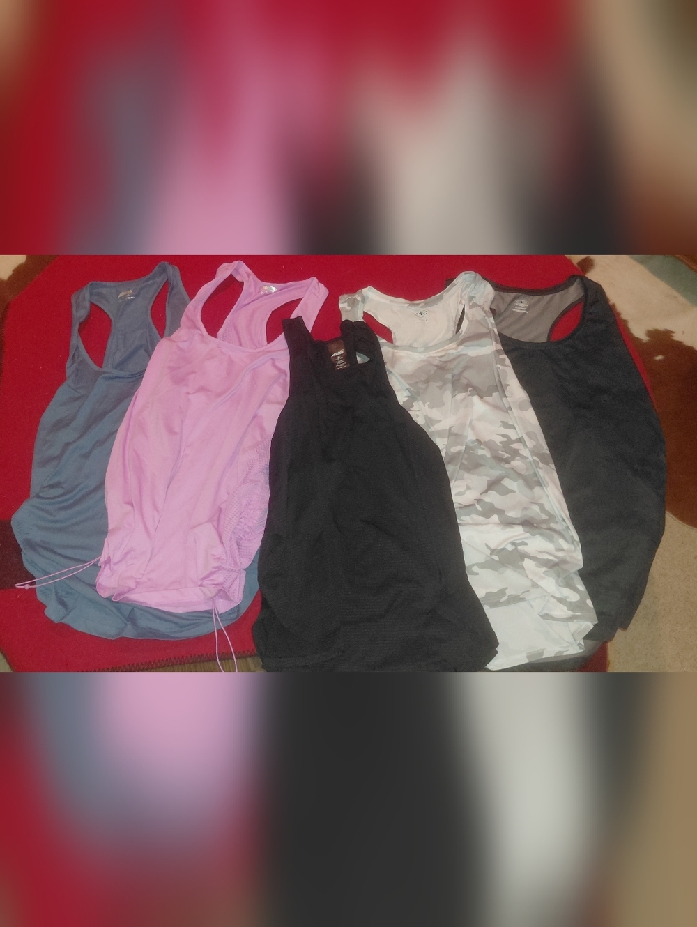 Women’s Racerback Tank Tops - Black, Pink, Gray, Camo, Blue, Lg/xl